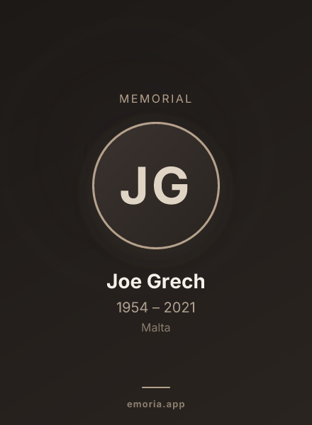 Memorial portrait of Joe Grech
