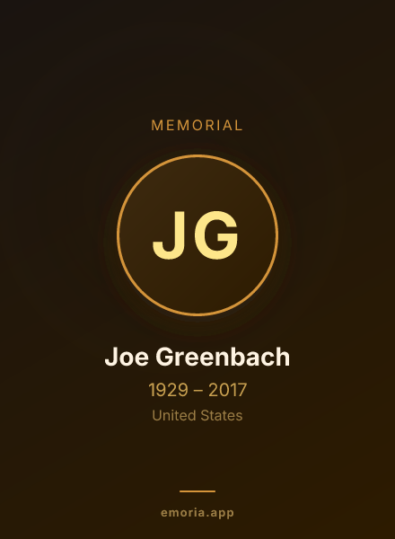 Memorial portrait of Joe Greenbach