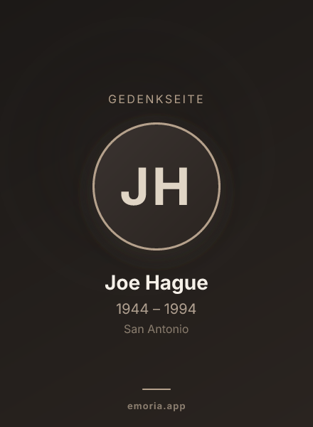 Gedenkportrait von Joe Hague
