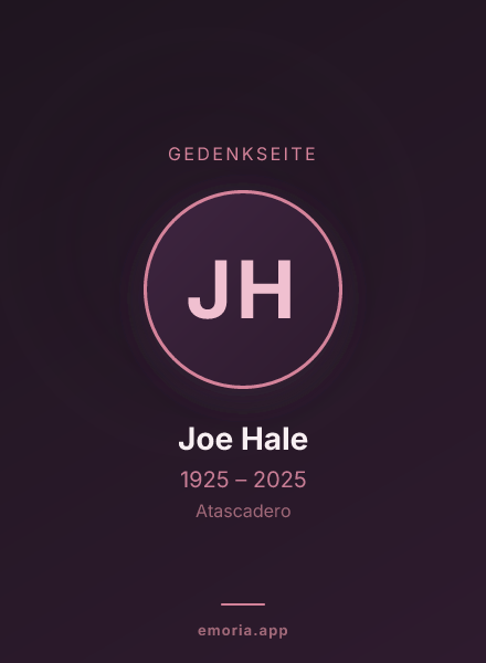 Gedenkportrait von Joe Hale