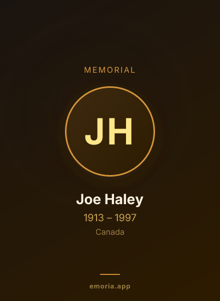 Memorial portrait of Joe Haley