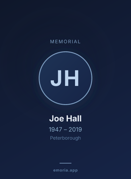 Memorial portrait of Joe Hall