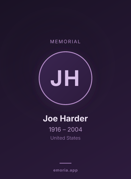 Memorial portrait of Joe Harder