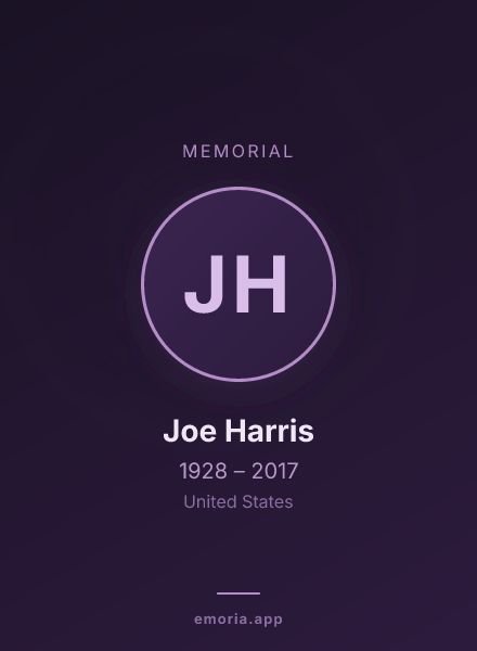 Memorial portrait of Joe Harris