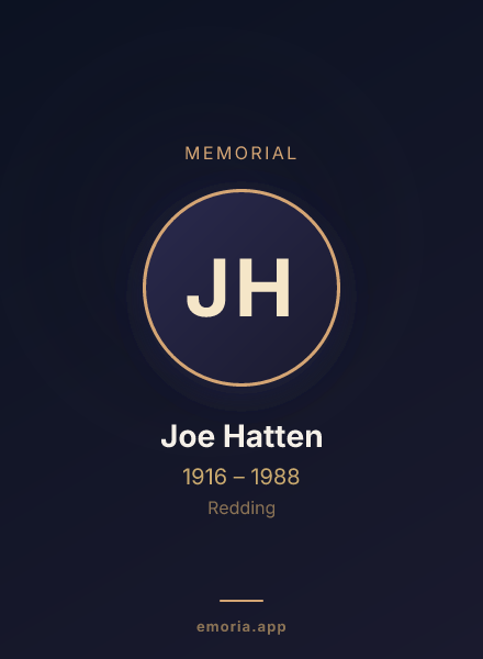 Memorial portrait of Joe Hatten