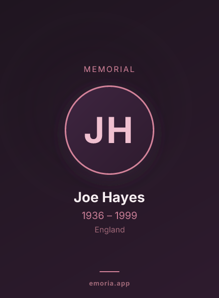 Memorial portrait of Joe Hayes