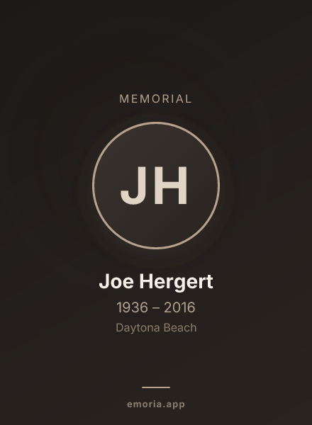 Memorial portrait of Joe Hergert