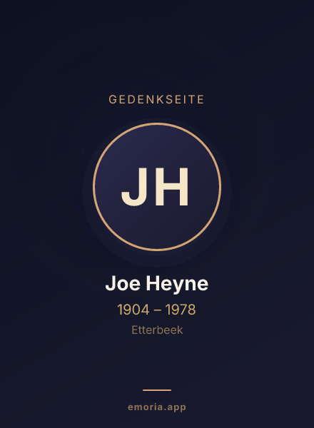 Gedenkportrait von Joe Heyne