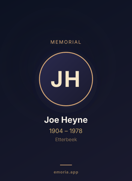 Memorial portrait of Joe Heyne