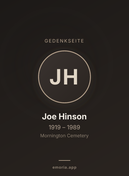 Gedenkportrait von Joe Hinson