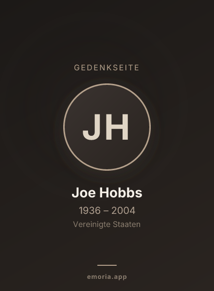 Gedenkportrait von Joe Hobbs