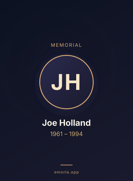 Memorial portrait of Joe Holland