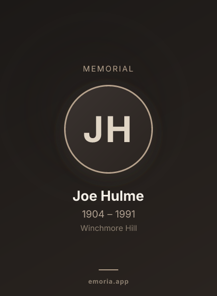 Memorial portrait of Joe Hulme