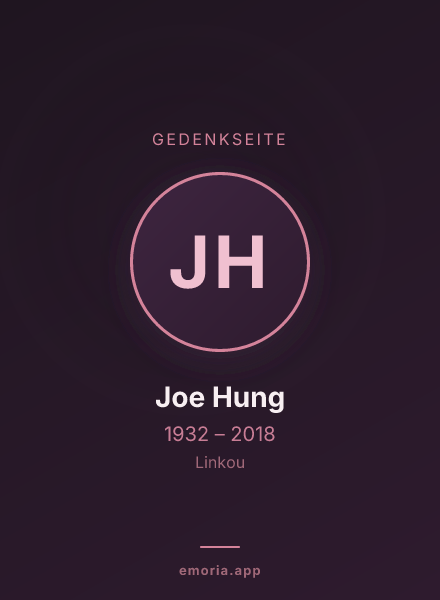 Gedenkportrait von Joe Hung