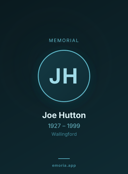 Memorial portrait of Joe Hutton