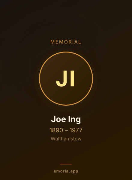Memorial portrait of Joe Ing