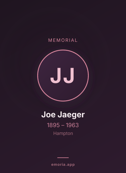 Memorial portrait of Joe Jaeger