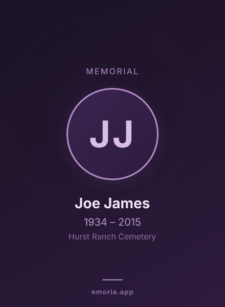 Memorial portrait of Joe James