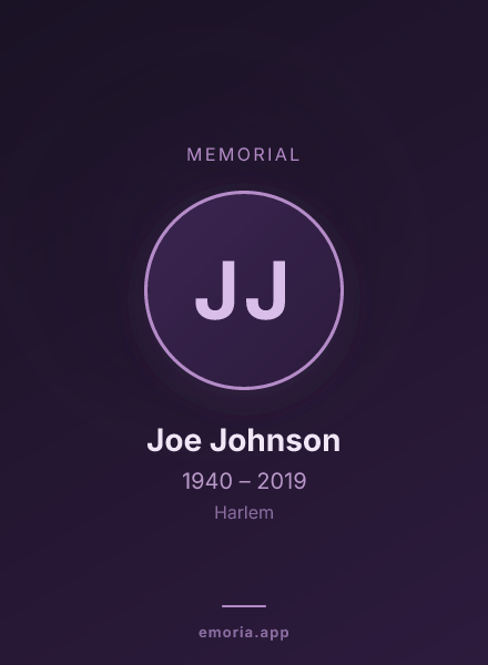 Memorial portrait of Joe Johnson