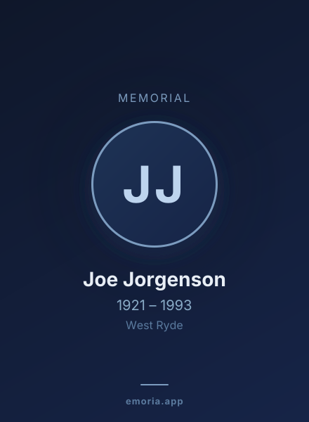 Memorial portrait of Joe Jorgenson