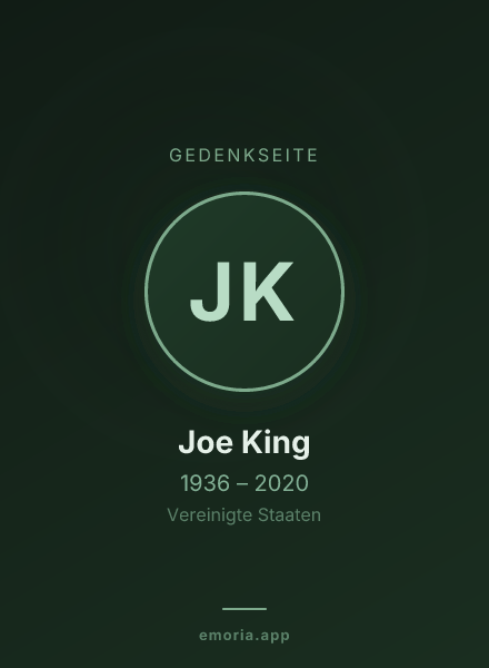 Gedenkportrait von Joe King