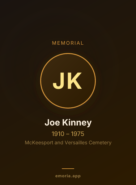 Memorial portrait of Joe Kinney