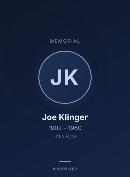 Memorial portrait of Joe Klinger