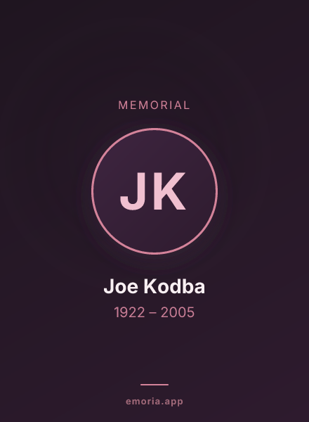 Memorial portrait of Joe Kodba