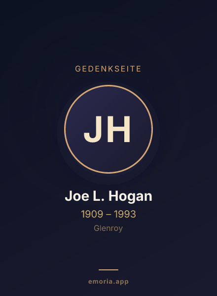 Gedenkportrait von Joe L. Hogan