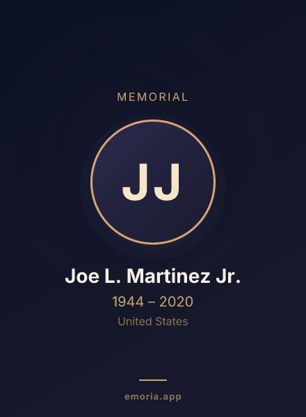 Memorial portrait of Joe L. Martinez Jr.