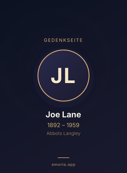 Gedenkportrait von Joe Lane