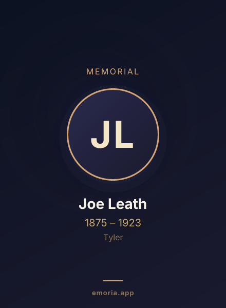 Memorial portrait of Joe Leath