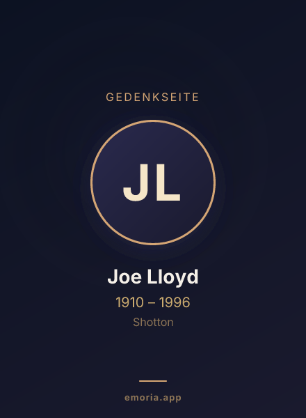 Gedenkportrait von Joe Lloyd