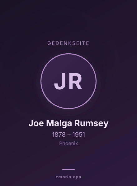 Gedenkportrait von Joe Malga Rumsey