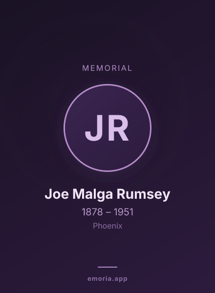 Memorial portrait of Joe Malga Rumsey