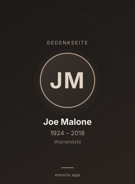 Gedenkportrait von Joe Malone