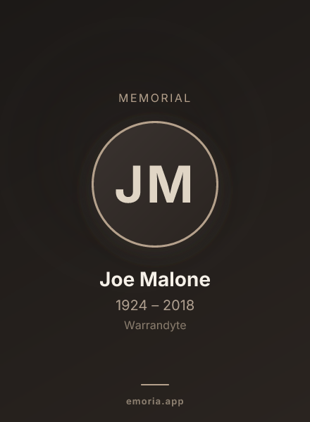 Memorial portrait of Joe Malone