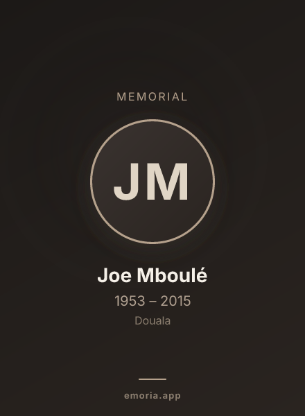 Memorial portrait of Joe Mboulé