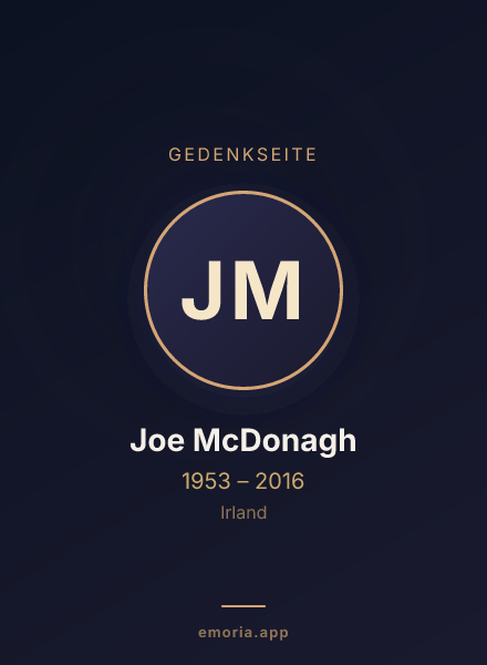 Gedenkportrait von Joe McDonagh