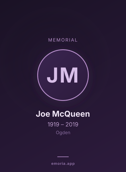 Memorial portrait of Joe McQueen