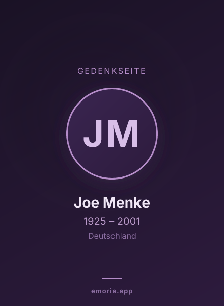 Gedenkportrait von Joe Menke