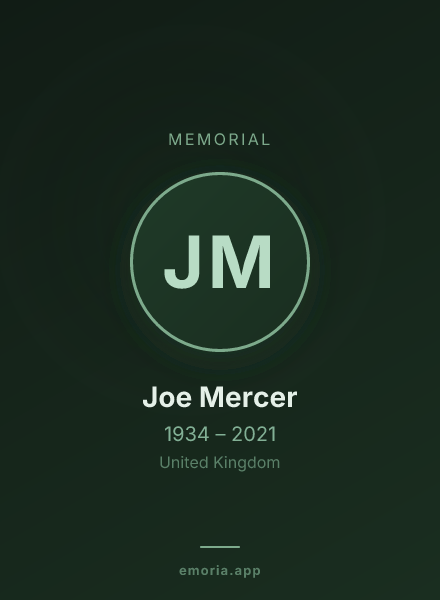 Memorial portrait of Joe Mercer