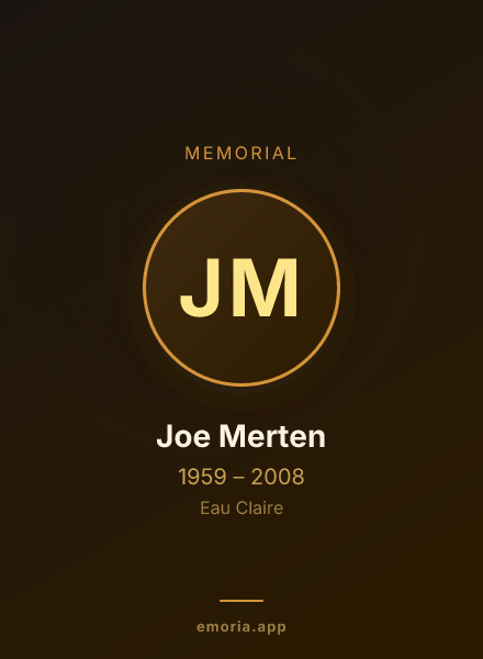 Memorial portrait of Joe Merten
