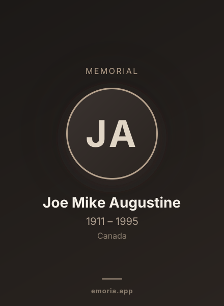 Memorial portrait of Joe Mike Augustine