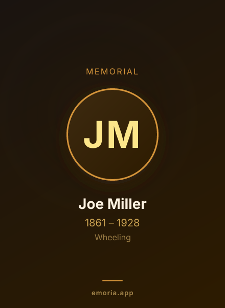 Memorial portrait of Joe Miller