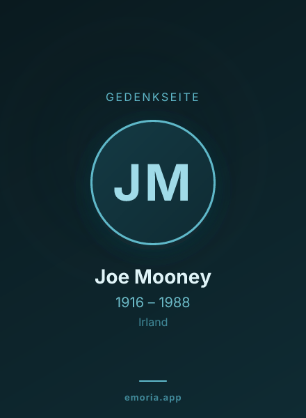Gedenkportrait von Joe Mooney