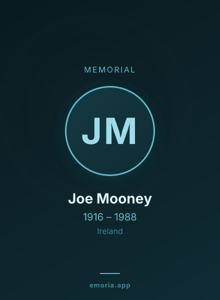 Memorial portrait of Joe Mooney