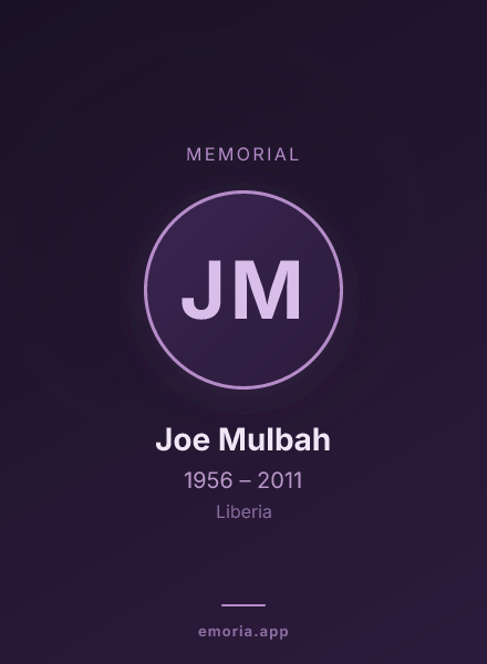 Memorial portrait of Joe Mulbah
