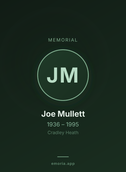 Memorial portrait of Joe Mullett