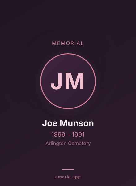 Memorial portrait of Joe Munson